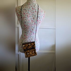 PRE-OWNED Brown Patterned Crossbody Bag